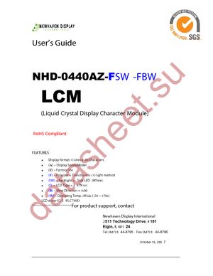 NHD-0440AZ-FSW-FBW datasheet  